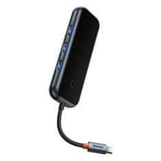 BASEUS Vozlišče 4v1 Baseus AcmeJoy Series USB-C na 3xUSB 3.0 + USB-C PD (sivo)