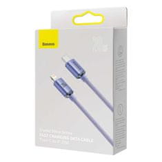 BASEUS Baseus Crystal kabel USB-C na Lightning, 20W, PD, 2m (vijolična)