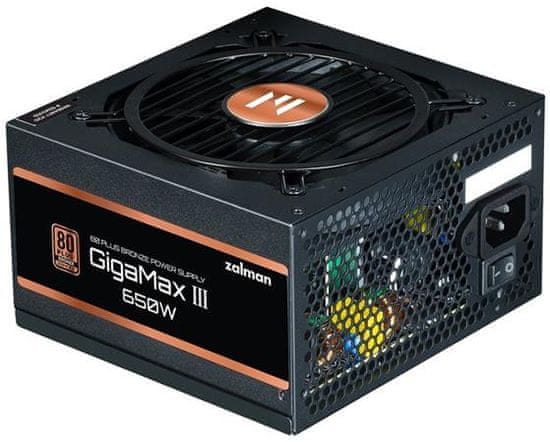 Zalman GigaMax III 650W napajalnik, ATX, 650W, aktivni PFC, 120mm ventilator, 80PLUS Bronze