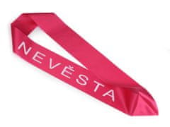 Satenast trak Nevesta širine 9,5 cm - roza