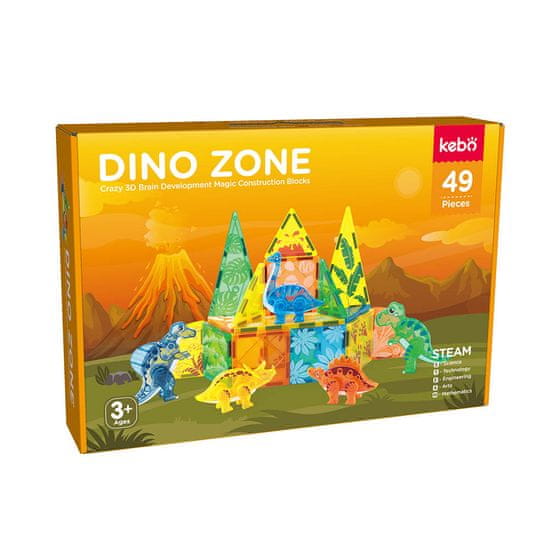 Kebo Magnetne Ploščice DINO SVET 49kos