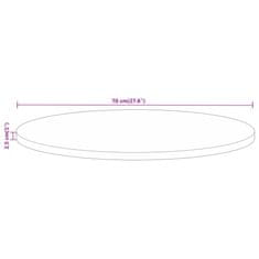 Vidaxl Mizna plošča Ø 70x2,5 cm okrogla trden predelan les