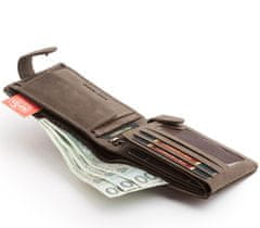 Peterson Usnjena denarnica z zaponko in zaščito kartic RFID
