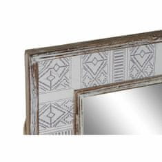 DKD Home Decor Zidno ogledalo DKD Home Decor platno Naravni les Bela črtasta (60 x 2,5 x 80 cm)