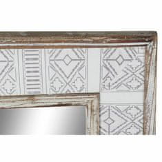 DKD Home Decor Zidno ogledalo DKD Home Decor platno Naravni les Bela črtasta (60 x 2,5 x 80 cm)