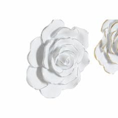 DKD Home Decor Stenska dekoracija DKD Home Decor White Golden Silver Flower Romantic 21 x 7 x 21 cm (2 enoti)