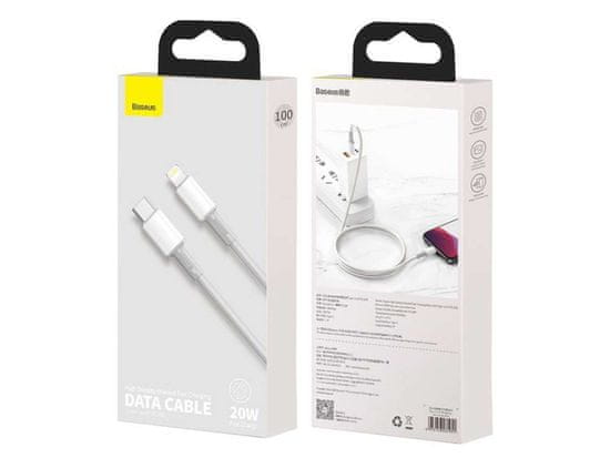 BASEUS Kabel Baseus USB-C tipa C z Lightning PD 20W 1m Bela