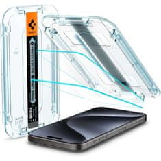 NEW 2x Spigen Glas.TR "EZ FIT" Prozorno kaljeno steklo za iPhone 15 Pro