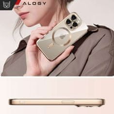 Miramarket MagSafe ohišje za iPhone 15 Pro Glamour Luxury Case Slim Ring Alogy Gold Transparent