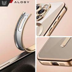 Miramarket MagSafe ohišje za iPhone 15 Pro Glamour Luxury Case Slim Ring Alogy Gold Transparent