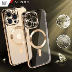 Miramarket MagSafe ohišje za iPhone 13 Pro Alogy Glamour Luksuzno ohišje z obročem Gold Translucent