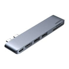 NEW UGREEN CM380 6-v-1 USB-C adapter za MacBook Air / Pro (siv)