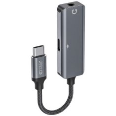 NEW Adapter USB-C z mini vtičem 3,5 mm USB-C tipa C za glasbo in polnjenje sive barve
