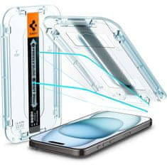 NEW 2x Spigen Glas.TR "EZ FIT" Prozorno kaljeno steklo za iPhone 15