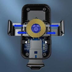 NEW Choetech Avtomobilski nosilec za telefon z induktivnim polnilnikom QI na rešetki + magnetni nasveti Črna