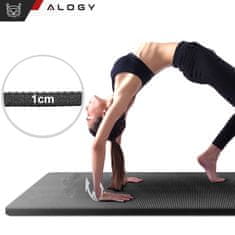 Miramarket Joga Fitness Pilates gimnastika mat 185x58 1cm Alogy nedrseča vodoodporna črna