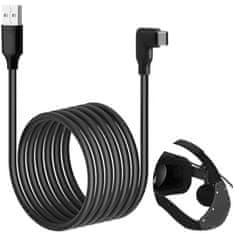 NEW Kabel za očala za navidezno resničnost Alogy USB na kabel USB Type-C 5 m za Oculus Link Quest 1 2 Black