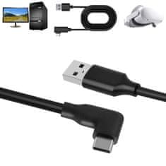 NEW Kabel za očala za navidezno resničnost Alogy USB na kabel USB Type-C 5 m za Oculus Link Quest 1 2 Black