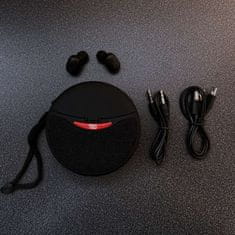 NEW Alogy 2v1 TWS prenosni brezžični zvočnik Bluetooth slušalke BT Vodoodporna črna