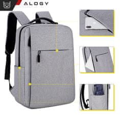 Miramarket Nahrbtnik torba za prenosni računalnik 15,6" velika vodoodporna z USB vhodom Unisex 41x29x12cm za letalo Alogy nahrbtnik Grey