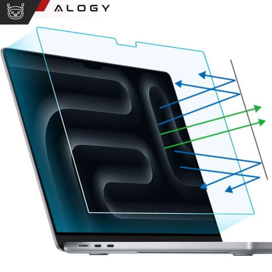 Miramarket Mat zaščitna folija za MacBook Pro 14 (2023-2021) Alogy Screen Protect Film z Anti Blue filtrom