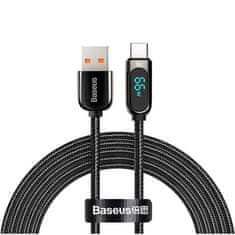 BASEUS Baseus Display Hitro polnjenje USB na USB-C tipa C 66W kabel 1m črn