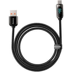 BASEUS Baseus Display Hitro polnjenje USB na USB-C tipa C 66W kabel 1m črn