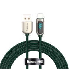 BASEUS 2m Baseus Display Fast Charging USB-A na USB-C 66W zaslonski kabel 2m Green