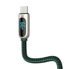 BASEUS 2m Baseus Display Fast Charging USB-A na USB-C 66W zaslonski kabel 2m Green