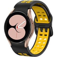 Miramarket Alogy Soft Band Športni gumijasti trak za pametno uro Samsung Galaxy Watch 4/5 40/42/44/45 mm črna/rumena