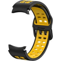 Miramarket Alogy Soft Band Športni gumijasti trak za pametno uro Samsung Galaxy Watch 4/5 40/42/44/45 mm črna/rumena