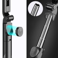 NEW Selfie Stick Tripod Tripod LED Daljinski upravljalnik Bluetooth Držalo za telefon z LED lučjo boom stick 95cm črna