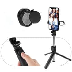 NEW Selfie Stick Tripod Tripod LED Daljinski upravljalnik Bluetooth Držalo za telefon z LED lučjo boom stick 95cm črna