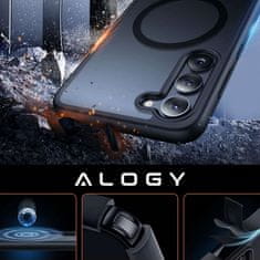 NEW Alogy Ring Mag Clear Matte Ohišje za Qi polnilce za Samsung Galaxy S23 Black