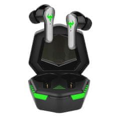 NEW Brezžične slušalke Bluetooth 5.2 Alogy TWS 9D Slušalke z mikrofonom in dokom PowerBank za igričarje Črna