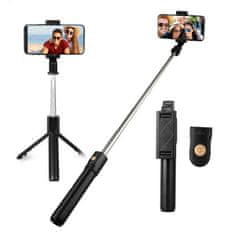 Miramarket Selfie palica Tripod Alogy Stojalo za telefon držalo selfie palica Bluetooth daljinski upravljalnik Black