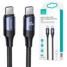 USAMS USAMS kabel USB-C na USB-C 100W PD Fast Charge QC FCP 3 m črn