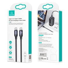 USAMS USAMS kabel USB-C na USB-C 100W PD Fast Charge QC FCP 3 m črn