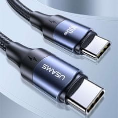 USAMS USAMS kabel USB-C na USB-C 100W PD Fast Charge QC FCP 3 m črn