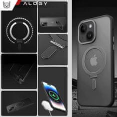 NEW Alogy Armoured Stand Ring Case zaščitni ovitek za telefon MagSafe za Apple iPhone 14 Plus Black