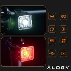 NEW 2v1 Alogy Bike Rear + Front Light Smart bike torch vodoodporna svetloba spredaj in zadaj 120lm IP66