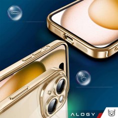 Miramarket MagSafe ohišje za iPhone 15 Glamour Luxury Case Slim Ring Alogy Gold Transparent