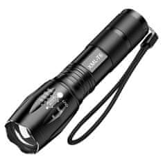 NEW CREE-XML-T6 Taktična LED svetilka Vojaška ročna svetilka Alogy Waterproof Zoom Ultra svetla svetloba črna