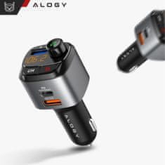 NEW FM avtomobilski oddajnik Alogy Polnilec USB QC 3.0 + USB-C PD Bluetooth MP3 predvajalnik
