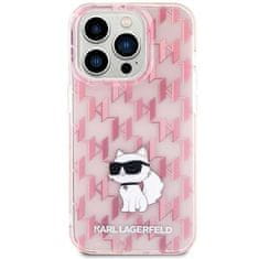 Karl Lagerfeld Originalni trdi ovitek KARL LAGERFELD KLHCP15LHNCMKLP za iPhone 15 PRO (Monogram / roza)