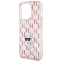 Karl Lagerfeld Originalni trdi ovitek KARL LAGERFELD KLHCP15LHNCMKLP za iPhone 15 PRO (Monogram / roza)