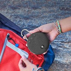 Miramarket Brezžični zvočnik Bluetooth 5.0 Majhen okrogel prenosni zvočnik s sponko micro SD/TF/AUX črn