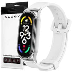 Miramarket Alogy silikonski trak z zaponko za Xiaomi Mi Band 7 White