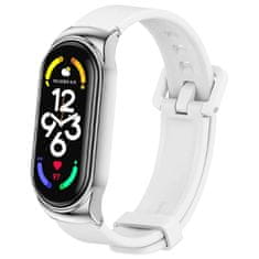 Miramarket Alogy silikonski trak z zaponko za Xiaomi Mi Band 7 White