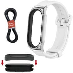 Miramarket Alogy silikonski trak z zaponko za Xiaomi Mi Band 7 White